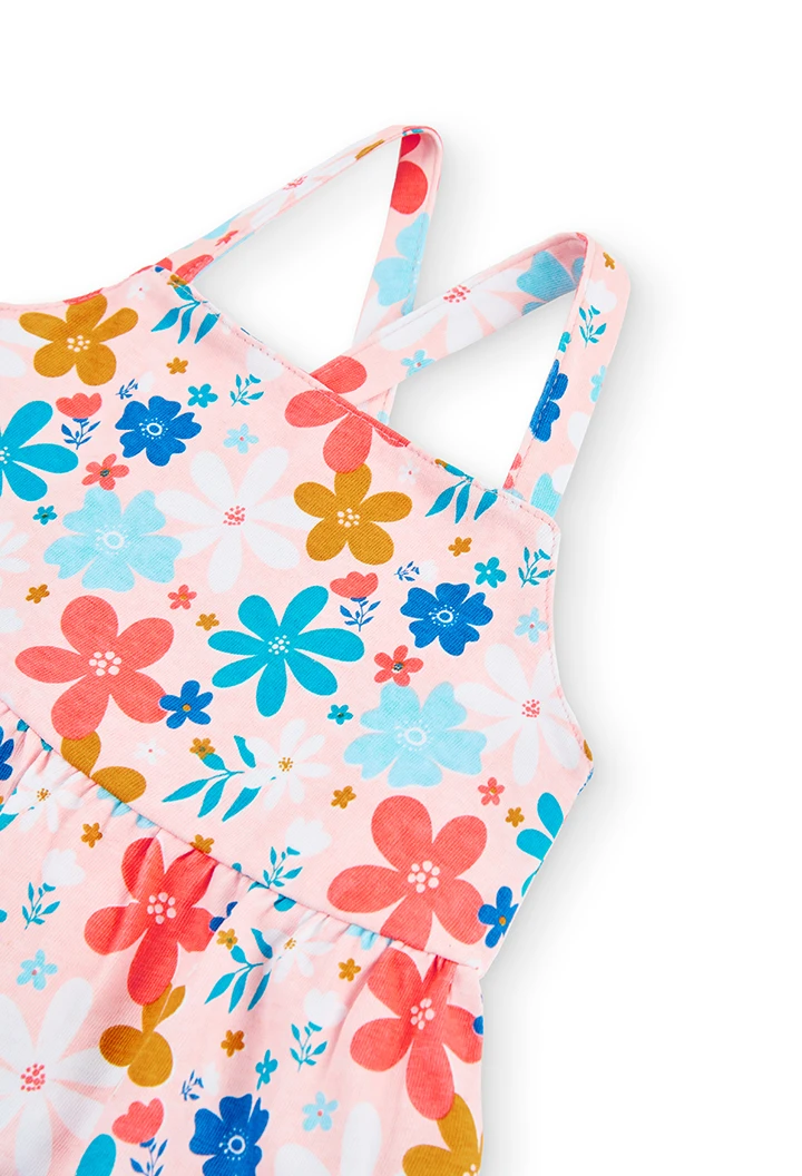 Vestido punto flores de bebé niña