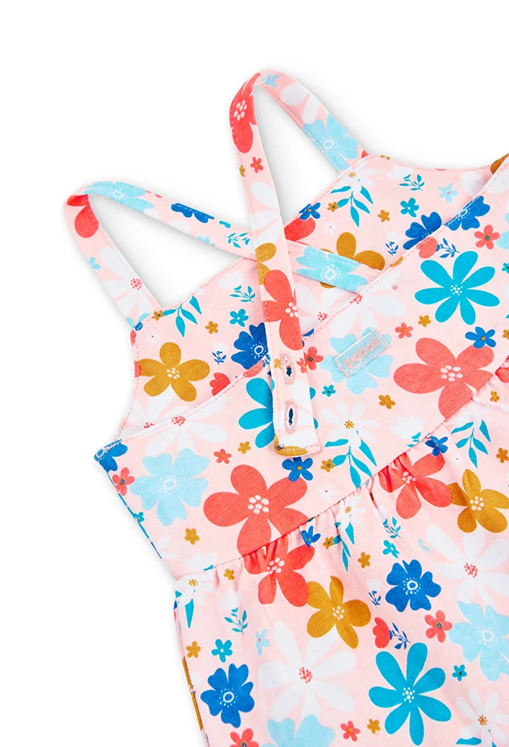 Vestido malha floral para o bebé menina
