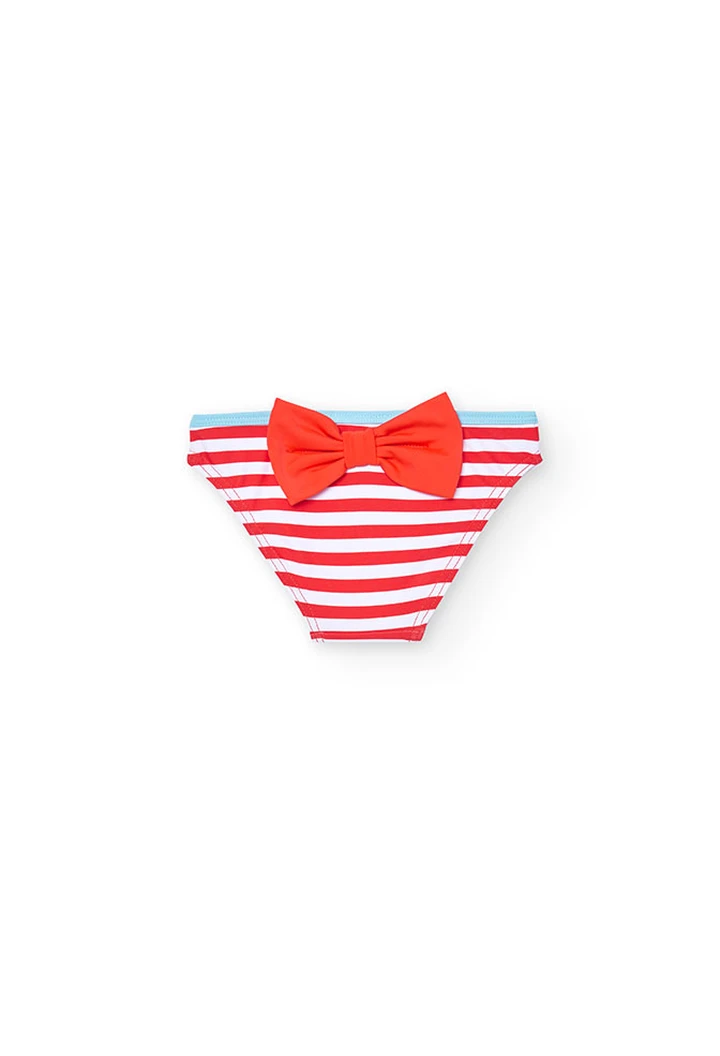 Baby girl's striped polyamide knickers with print