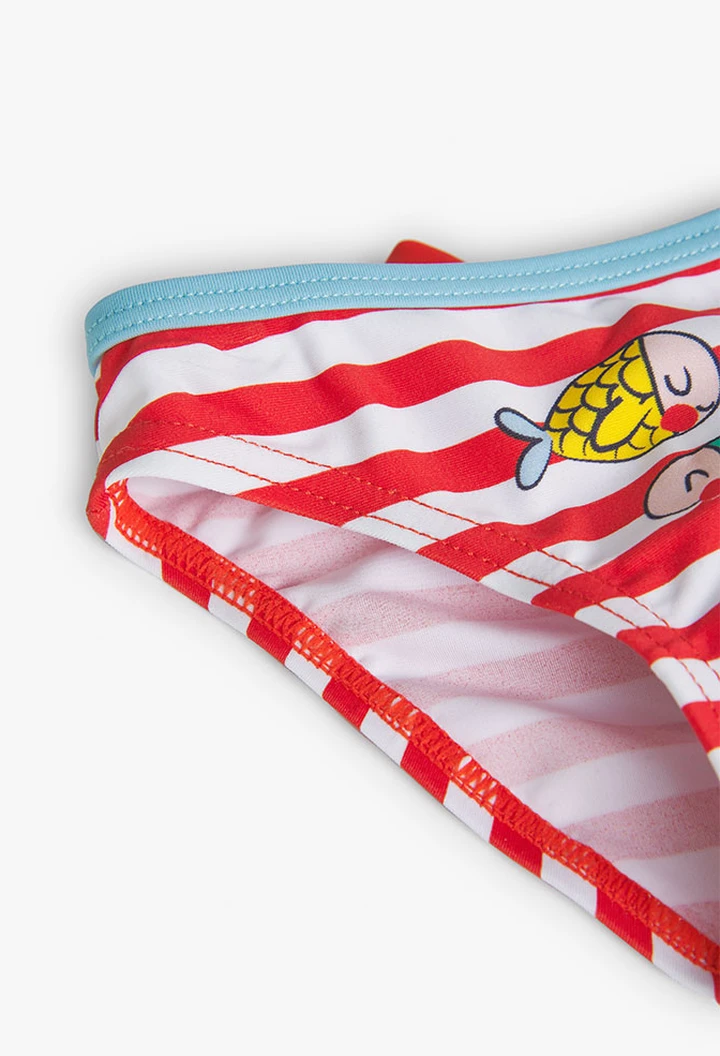 Culotte bébé fille en polyamide rayé avec motif imprimé