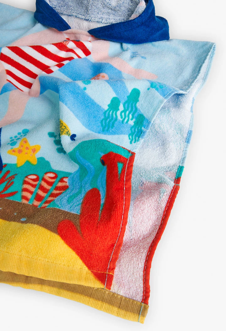 Handtuch mit Kapuze für Baby-Mädchen, in Farbe Blau