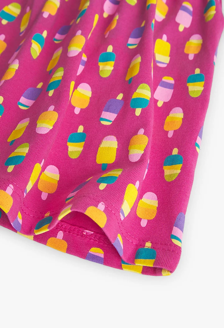 Vestido de malha de bebé menina estampado