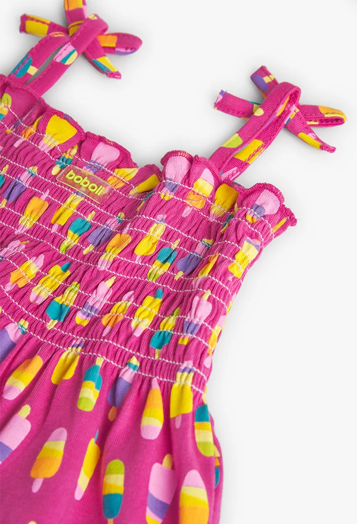 Robe tricotée imprimée pour bébé fille