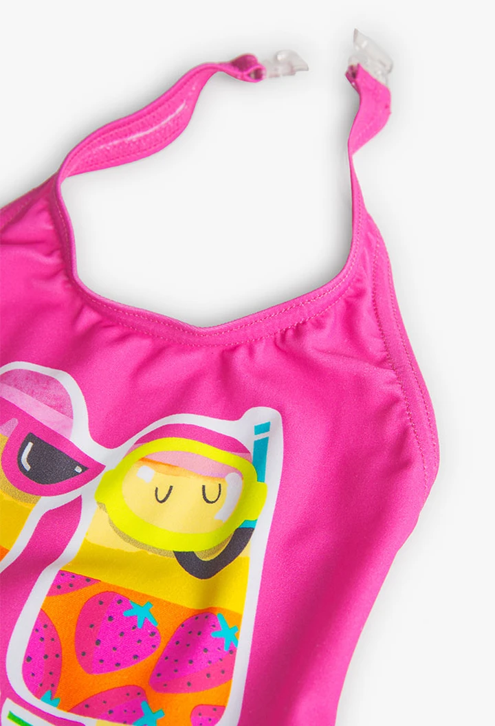 Maillot de bain à volants pour bébé fille, couleur fuchsia