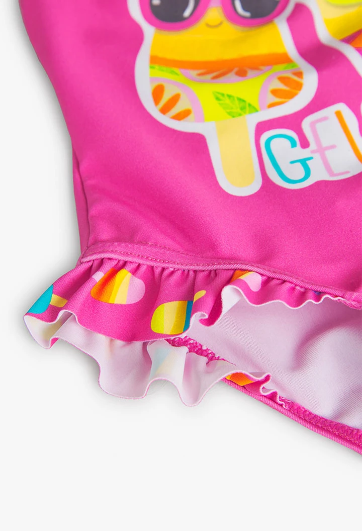 Maillot de bain à volants pour bébé fille, couleur fuchsia