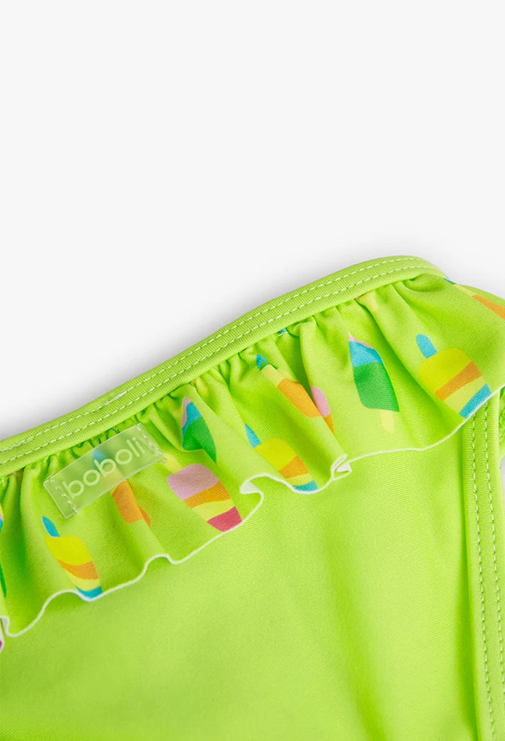 Culotte à volants verte pour bébé fille