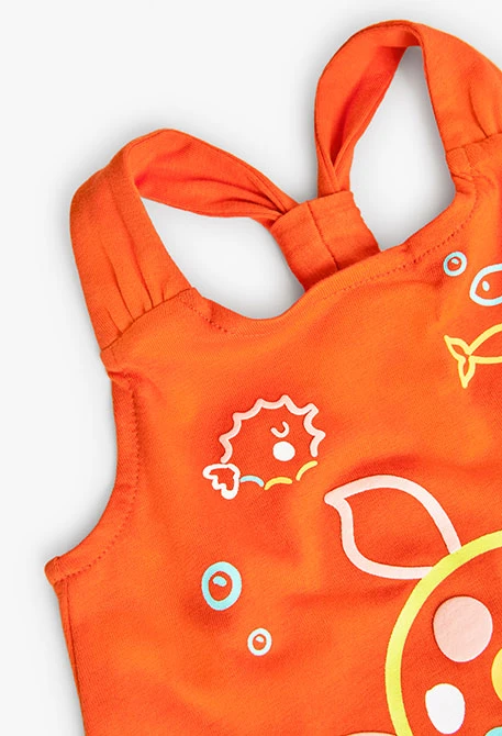 Vestito sbracciato in jersey da neonata arancione