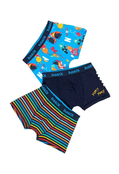 Pack de 3 boxers maille pour garçon - organique