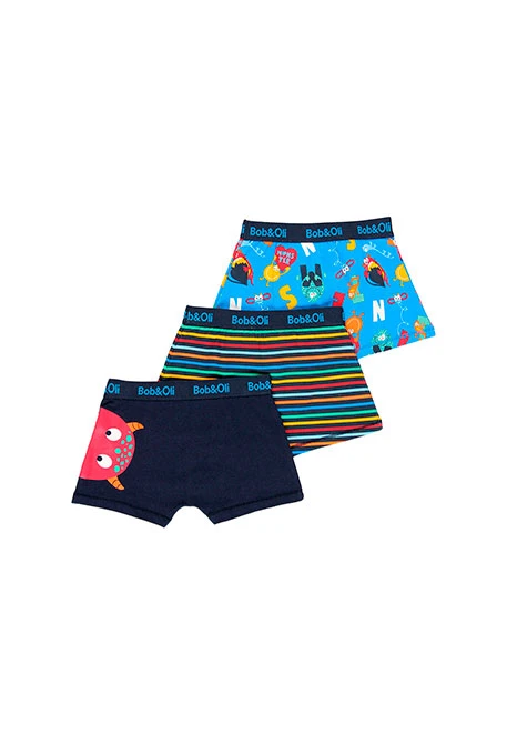 Pack de 3 boxers maille pour garçon - organique