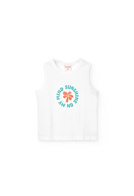 Baby boy white knitted vest top