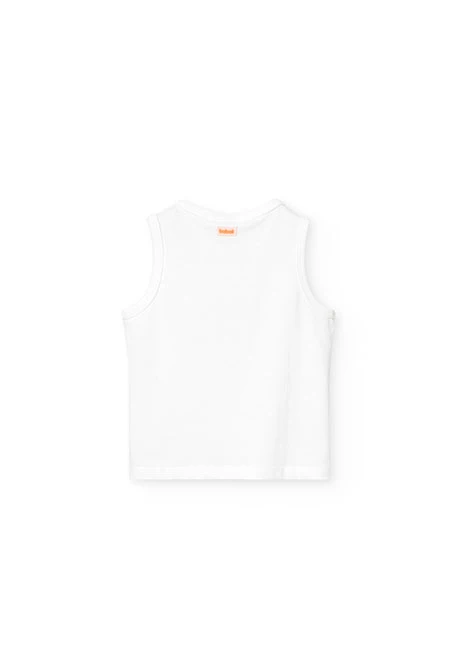 Canotta in maglia per neonato di colore bianco
