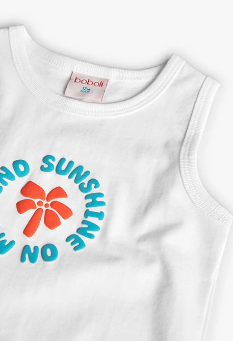 Canotta in maglia per neonato di colore bianco