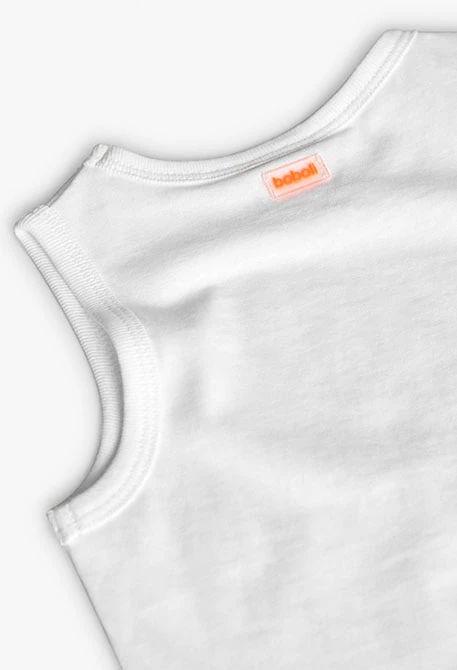 Canotta in maglia per neonato di colore bianco