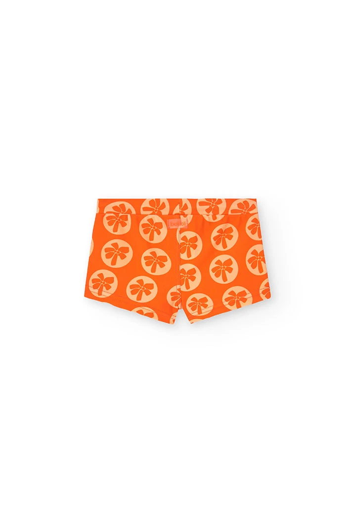 Maillot de bain en polyamide pour bébé garçon avec imprimé de couleur orange