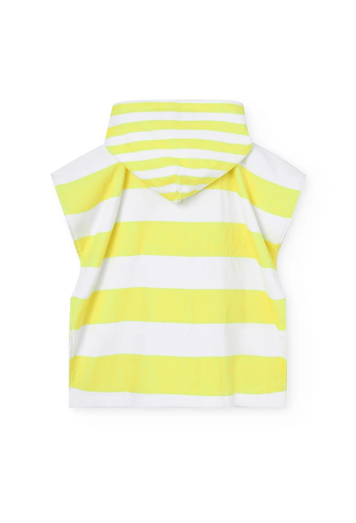 Serviette à capuche pour bébé avec rayures jaunes et blanches