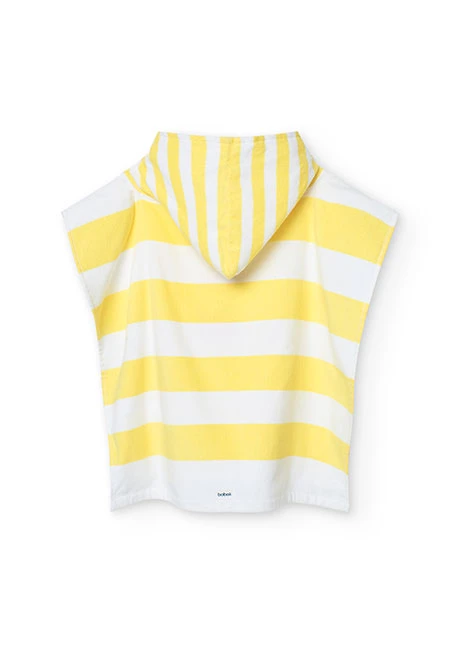 Serviette à capuche pour bébé avec rayures jaunes et blanches