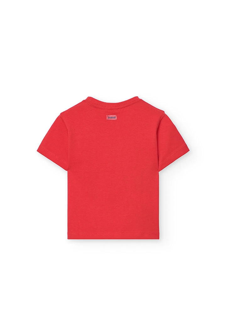 Strick-T-Shirt für Babyjungen in Rot.