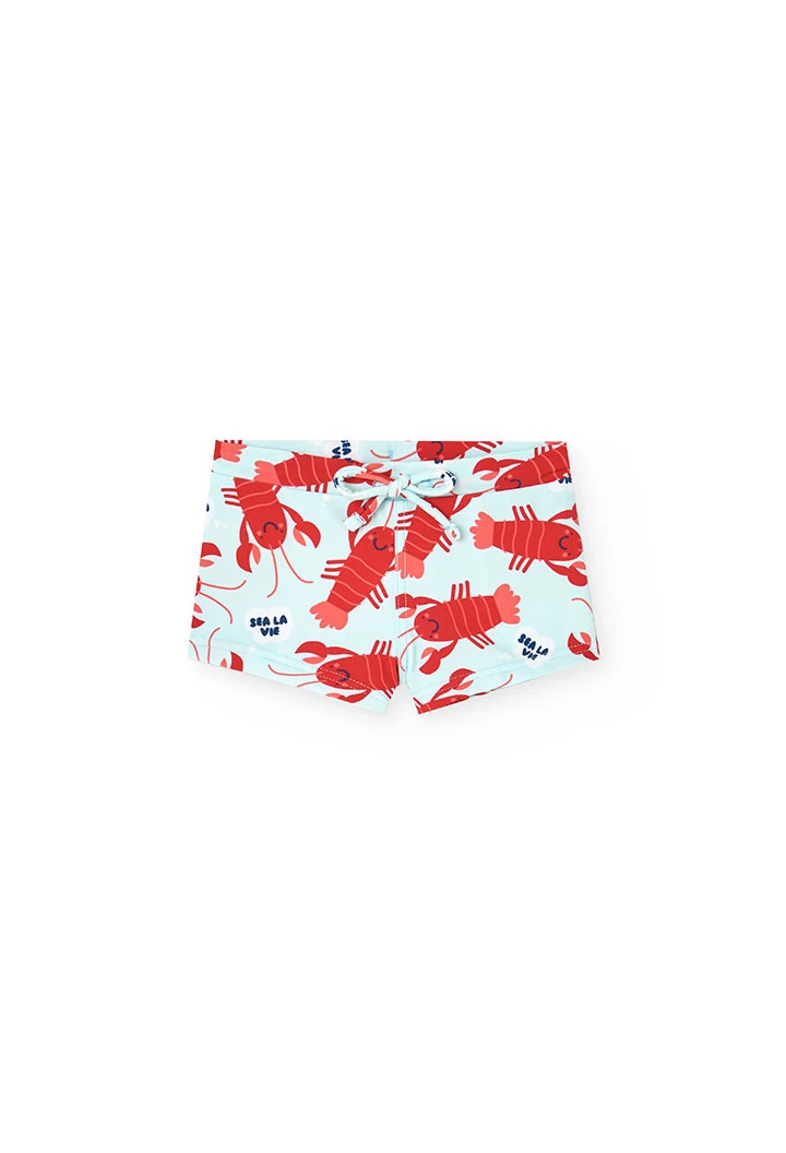 Boys\' baby swimsuit made of polyamide with lobster design