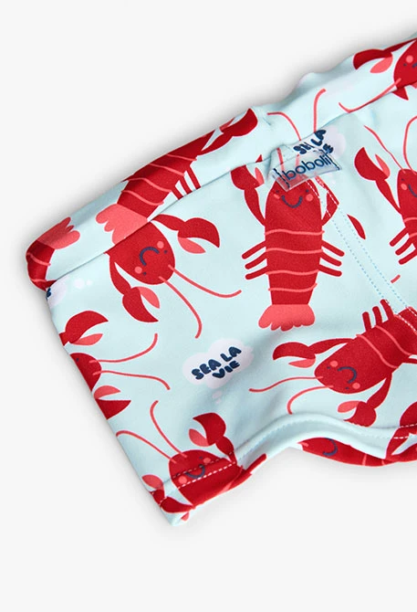 Maillot de bain en polyamide pour bébé garçon avec motif de homards