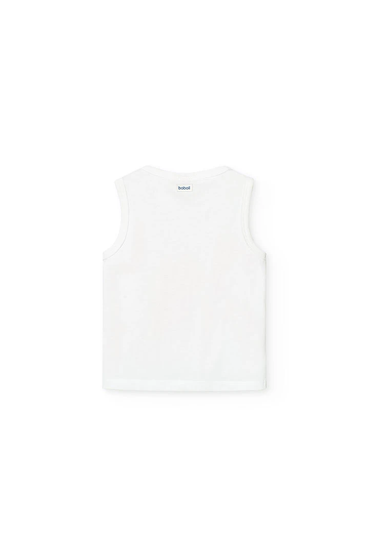 Baby boy knitted tank top in white