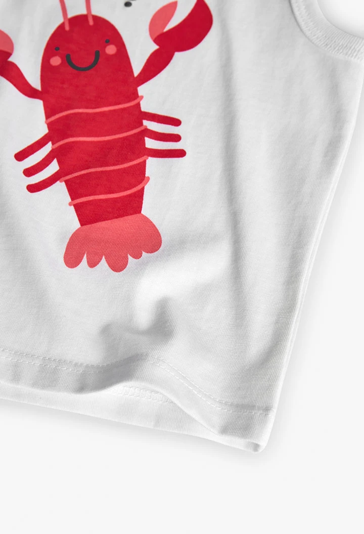Débardeur en tricot pour bébé garçon de couleur blanche