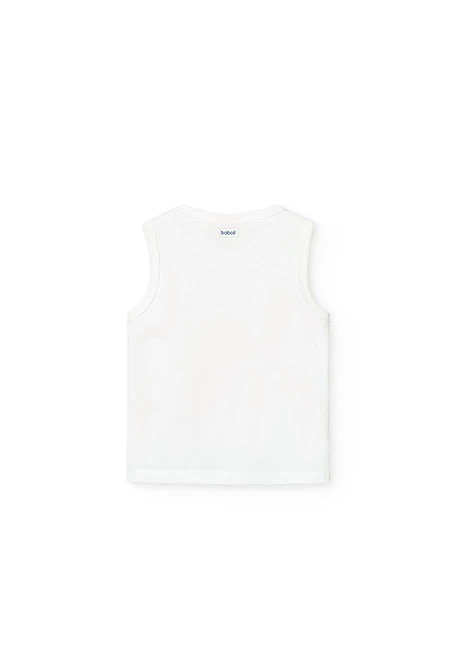 Baby boy knitted tank top in white
