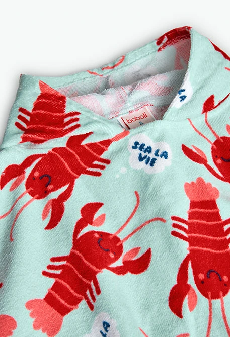 Serviette à capuche pour bébé avec motif de homards