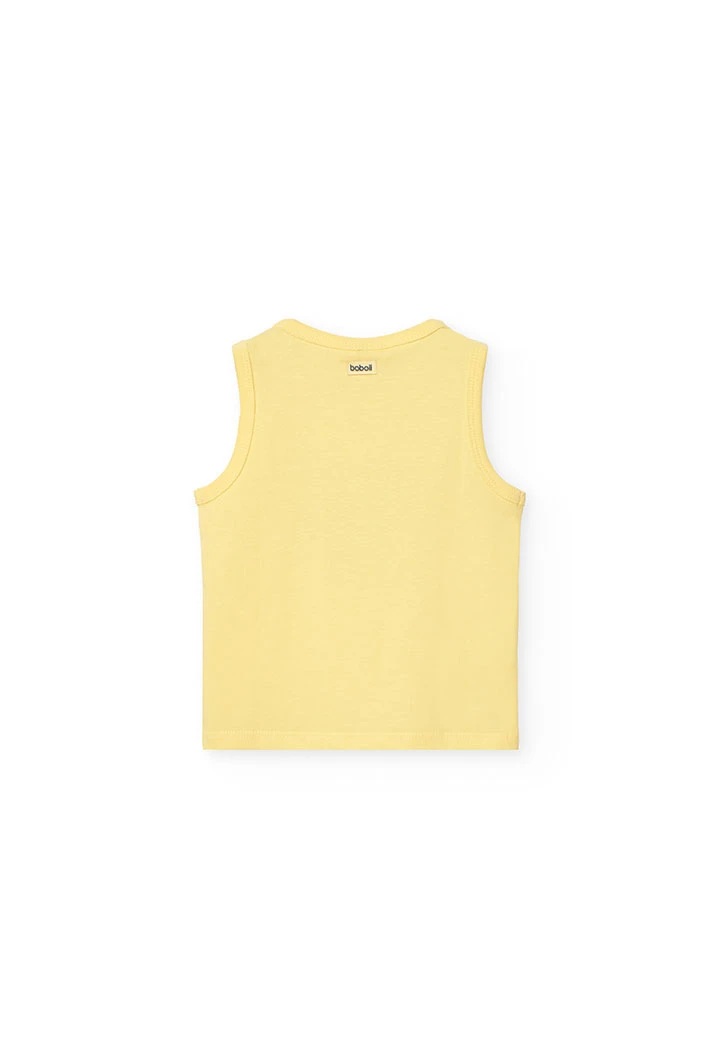 Débardeur en tricot pour bébé garçon de couleur jaune