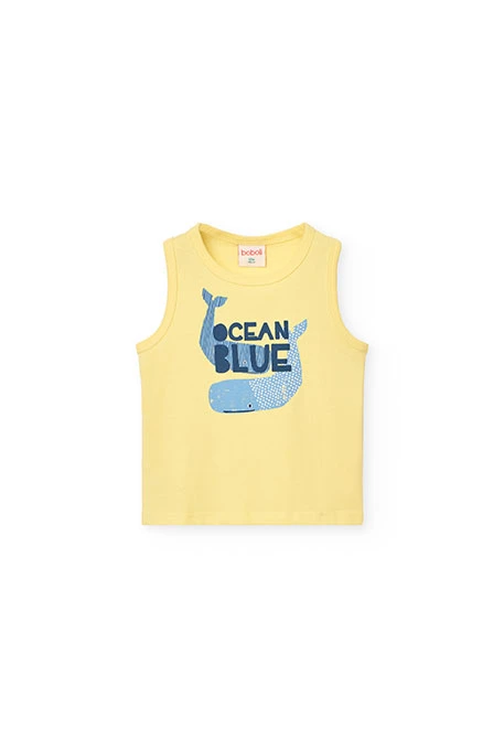 Canotta di maglia per bambino in colore giallo