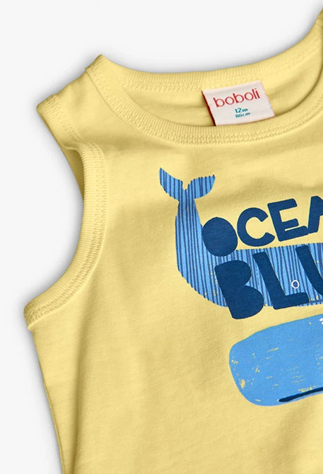 Canotta di maglia per bambino in colore giallo