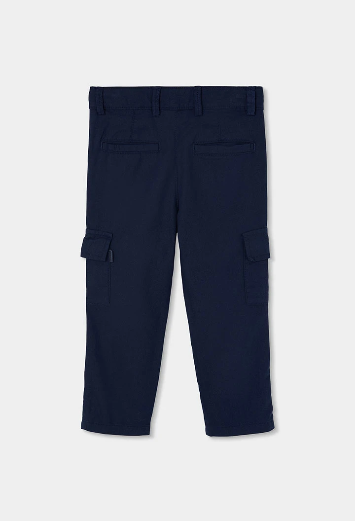Calça criança linho azul-marinho