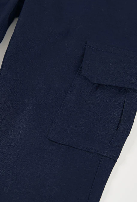 Navy blue linen trousers for boy