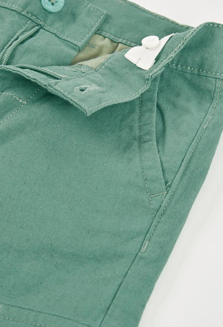 Pantalón niño lino verde