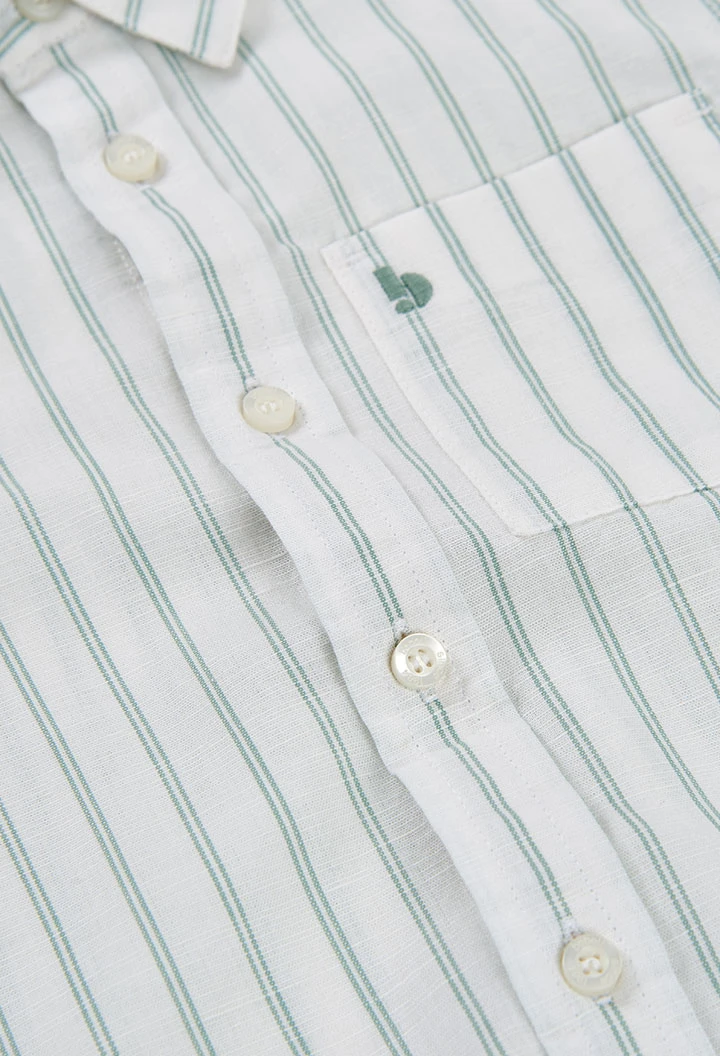 Camicia bambino di lino a righe