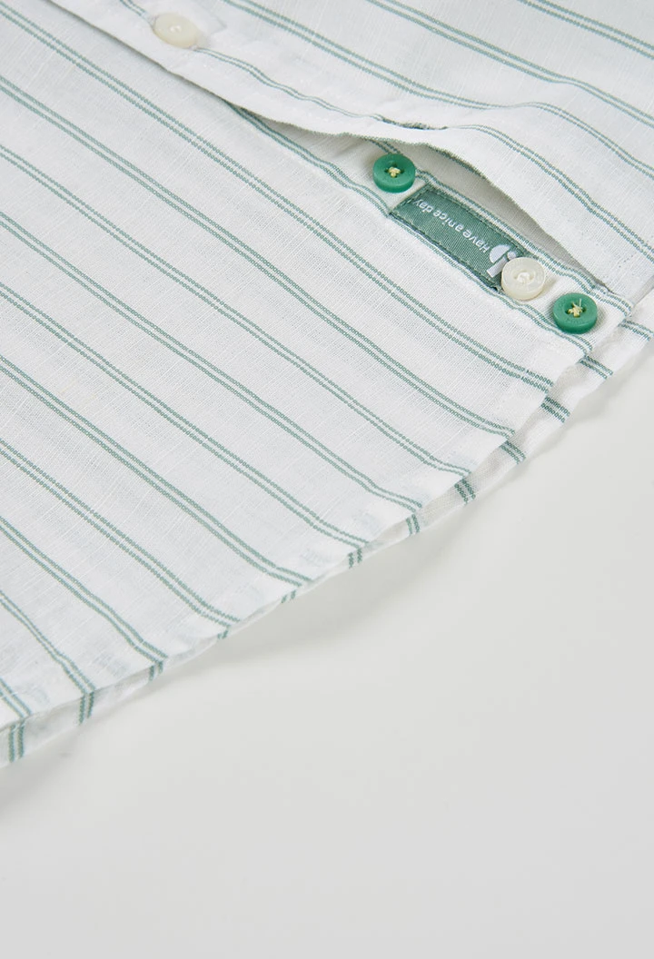 Camicia bambino di lino a righe