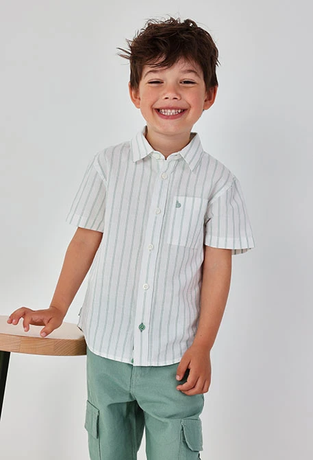 Chemise enfant en lin rayé