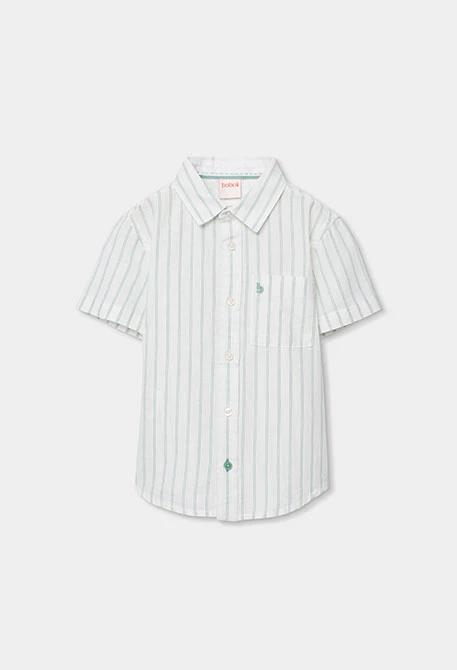 Camisa niño de lino listada
