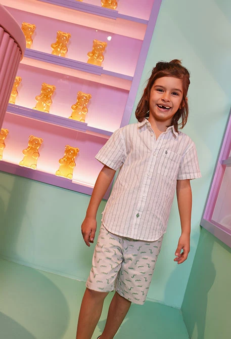 Printed cotton bermuda shorts