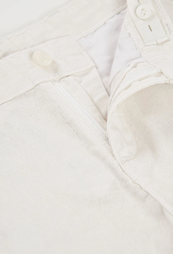 White linen Bermuda shorts