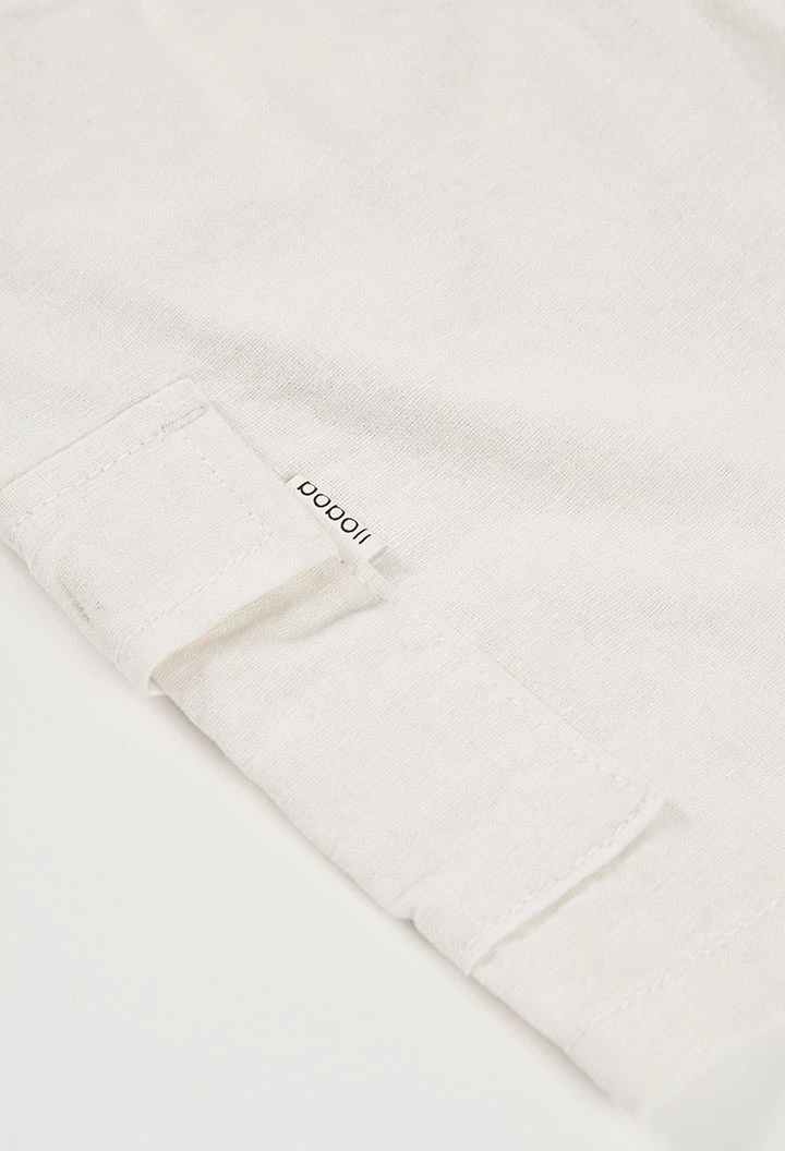 White linen Bermuda shorts