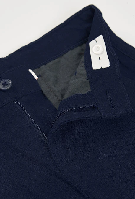 Bermuda in lino blu marino