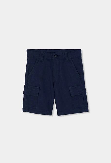 Bermudas lino azul marino
