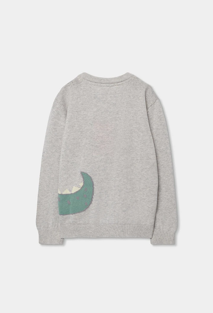 Maglia bambino cotone grigia coccodrillo