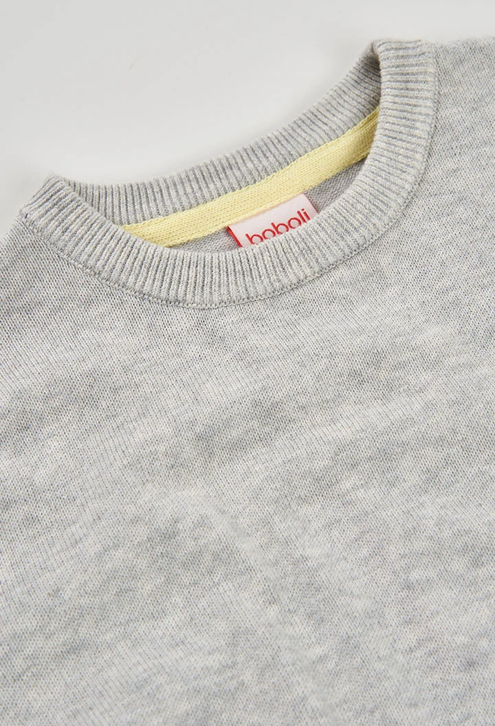 Camisola criança algodão cinza crocodilo