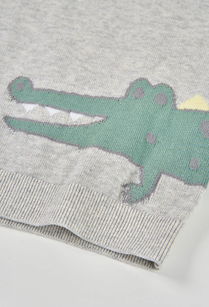 Jersey niño algodón gris cocodrilo