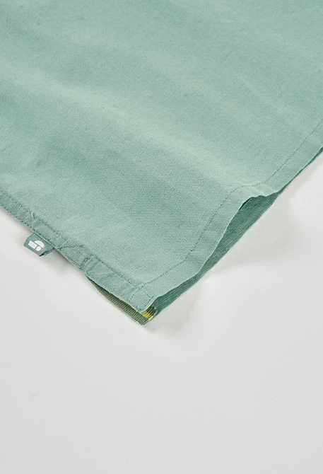 Grünes Leinenpoloshirt für Jungen