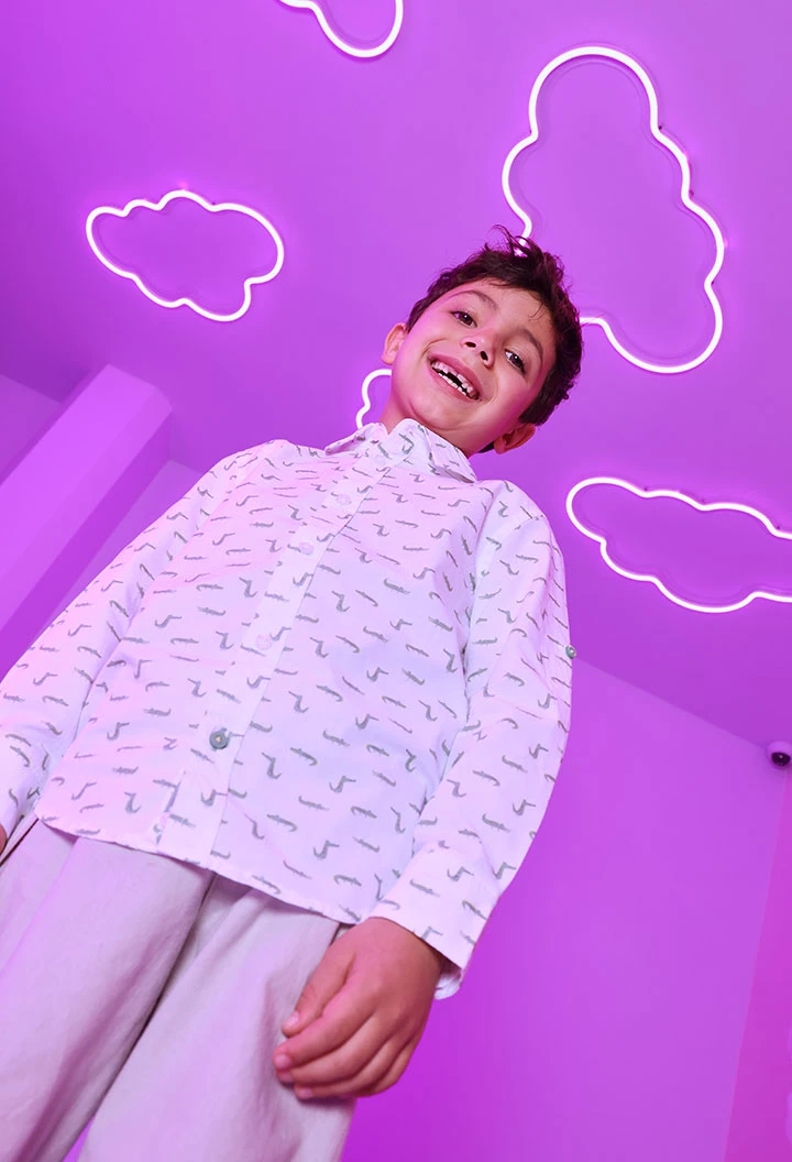 Camisa nen estampat cocodril
