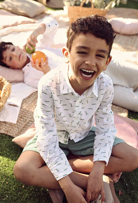 Chemise enfant imprimé crocodile
