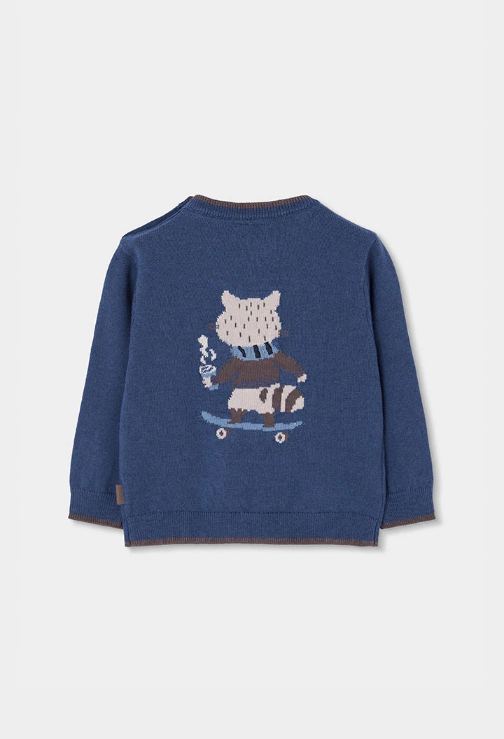 Jersei nen blau estampat mapache skater