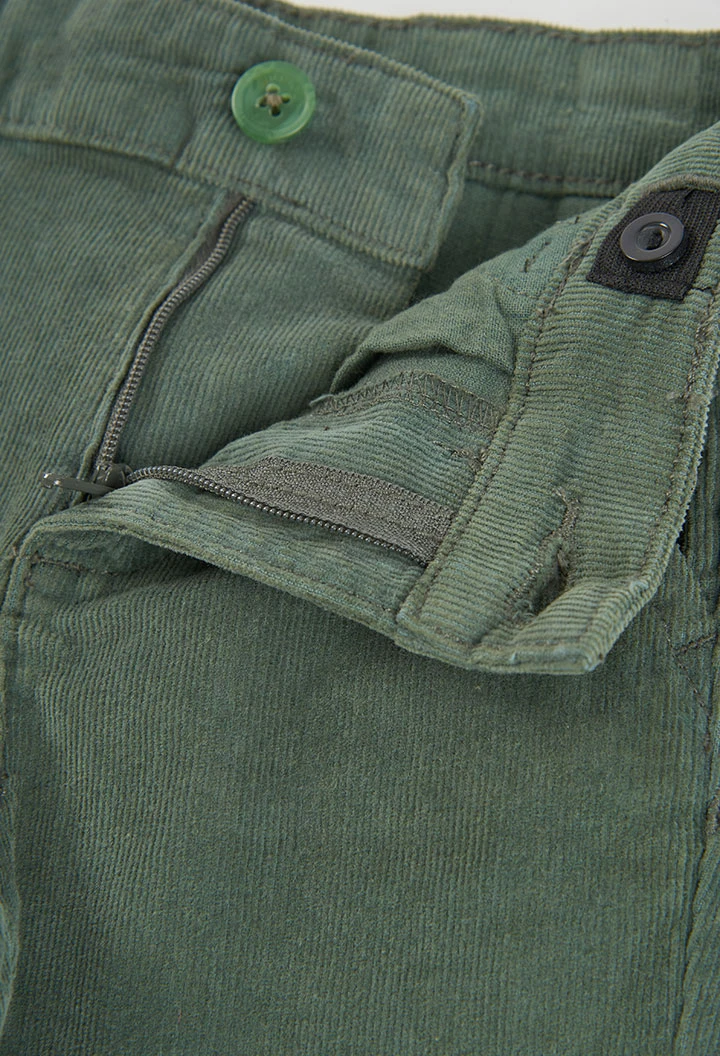 Pantaloni in microvelluto bambino verde